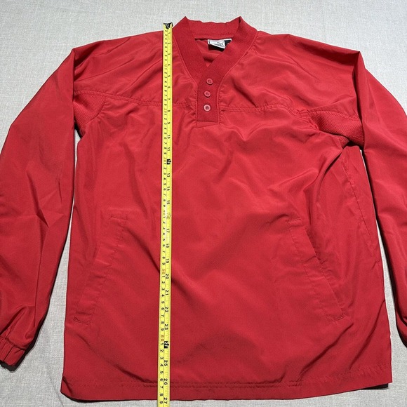 Puma Jacket Men’s S Red 1/4 Windbreaker Pullover 3 Button - Picture 4 of 8